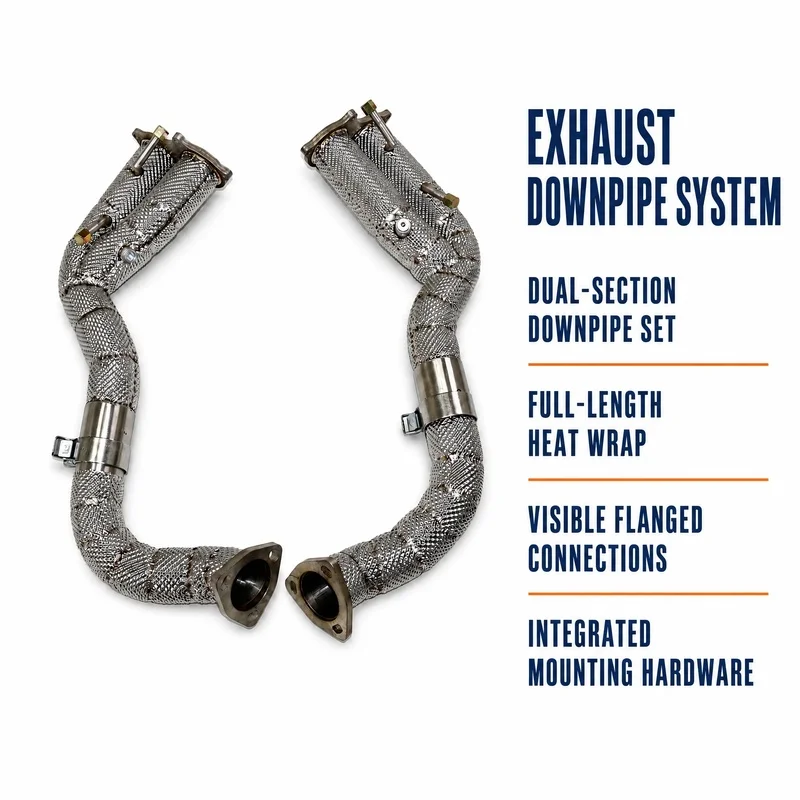 Stainless Steel Exhaust Downpipe for Porsche 718 Cayman GT4 4.0 982 2020-2024 Heat Shield Racing Performance Sound Tuning
