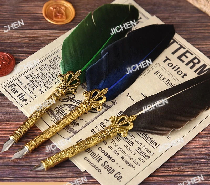 

Neu Feather Dip Water Pen Set Color Feather Calligraphy Double Pen Set Calligraphy Pen