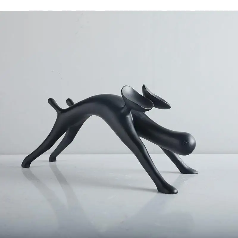 

Abstract Dog Resin Statue Funny Crafts Desk Decoration Ornaments Animal Sculpture Room Aesthetics Furnishings