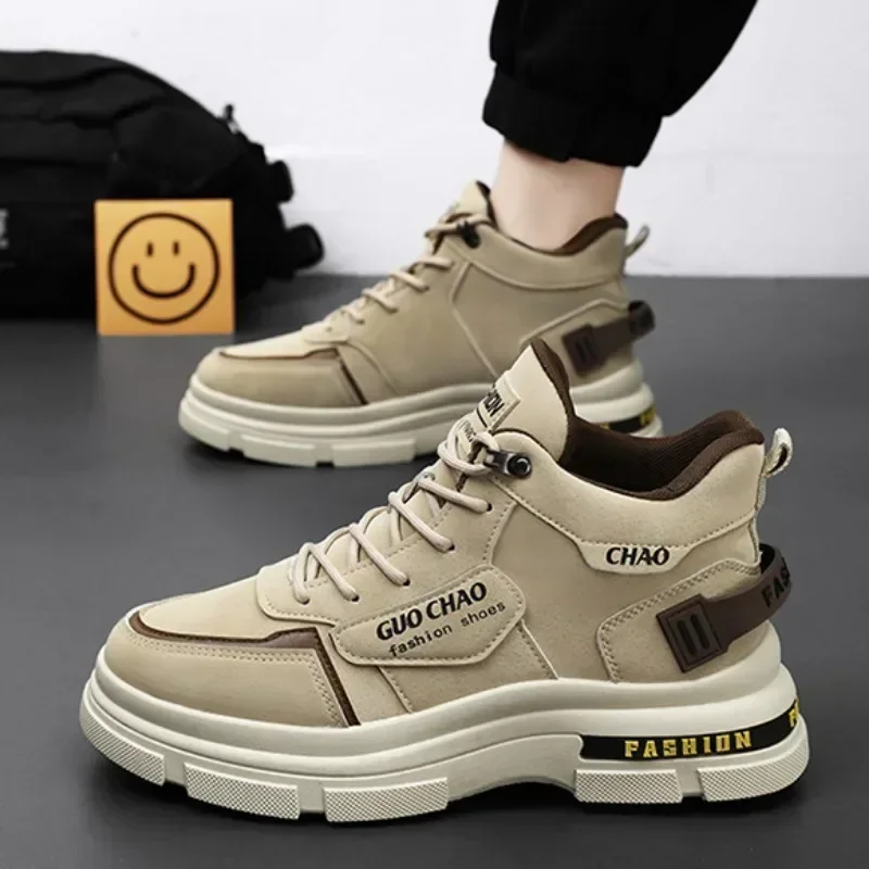 Men‘s Casual Sneakers High Quality Comfortable High Top Ankle Boots Chelsea Fashion Cowboy Work Shoes Trend Versatiled Hombres