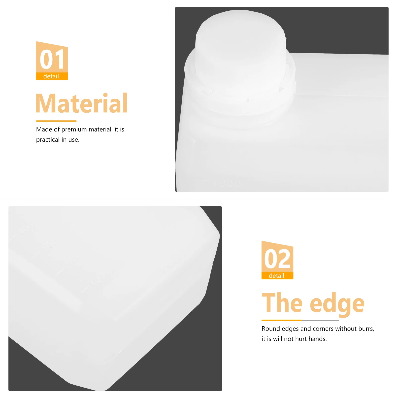 

1000Ml Food Grade Dispensing Bottle Reusable Plastic Oil Jug Acid Alkali Resistant Flat Storage Container For Liquid