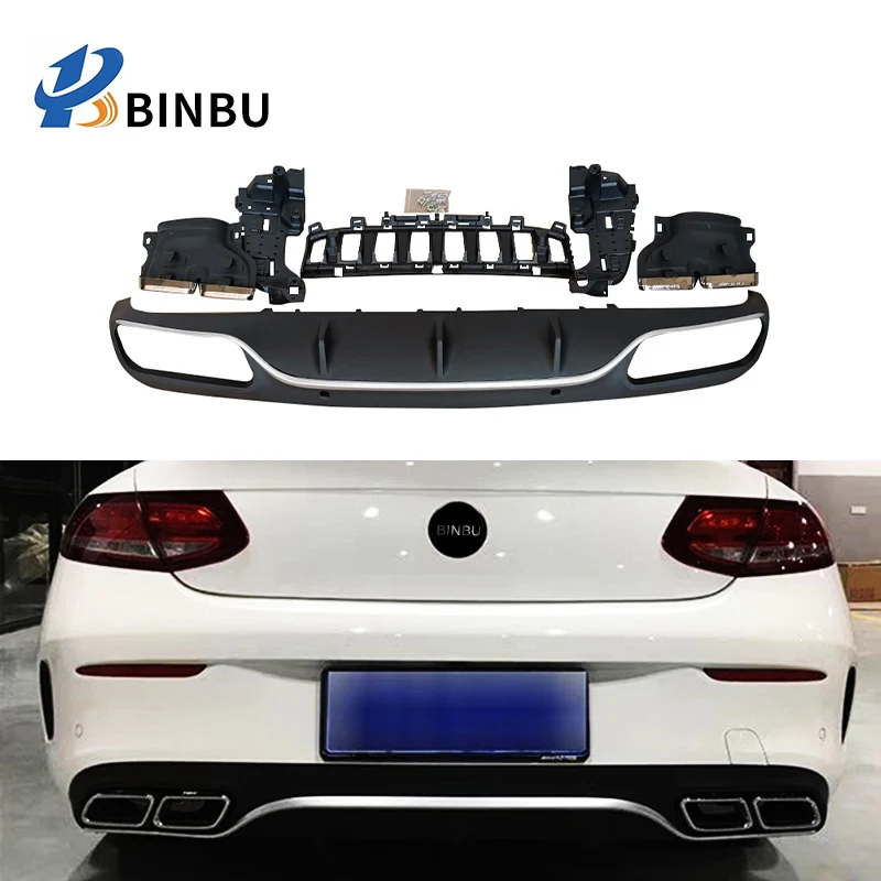 

FOR Benz C-class sports w205 Coupe post diffuser Body kit-rear diffuser rear lip (two doors)