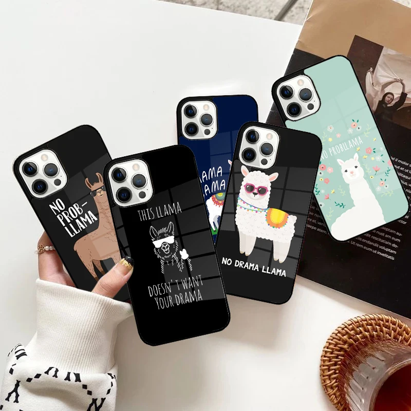 No Drama Llama No Prob-llama Alpaca Phone Case Magnetic for iPhone 15 16 14 13 Pro Max 11 12 Mini Magsafe Wireless Cover