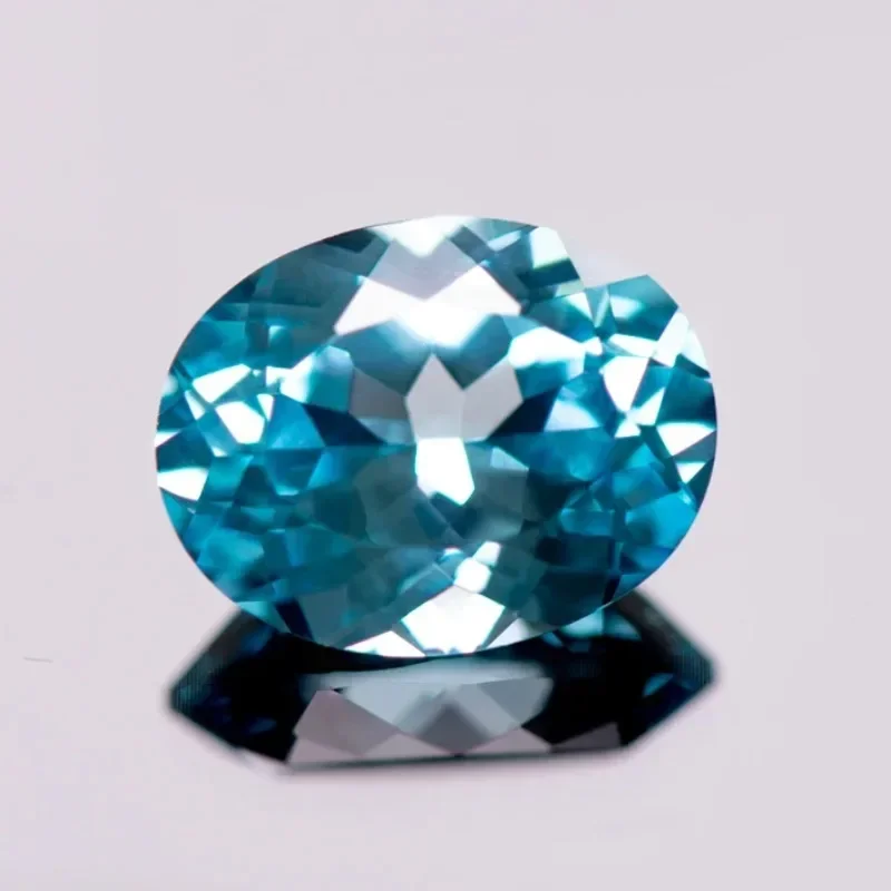

Wholesale Aquamarine Color Oval Cut Lab Grown Sapphire Top Quality Pendant Gemstones for Charms Jewelry Making Selectable AGL Ce