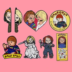 Horror Movie Characters Enamel Pins Cartoon Badges Metal Lapel Brooch For Backpacks Brooches Fashion Jewelry Accessories Gifts