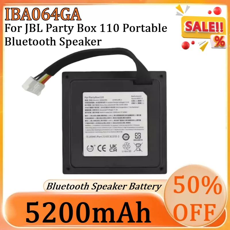 

New IBA064GA 5200mAh Replacement IBA064GA 5200mah Battery for JBL Party Box 110 Portable Bluetooth Speaker