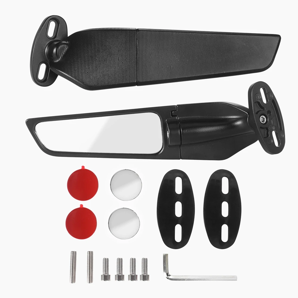 

Modified Motorcycle Rearview Side Mirrors Wind Wing Adjustable Rotating with LED Light for Yamaha YZF R1 R6 R25 R3 Suzuki