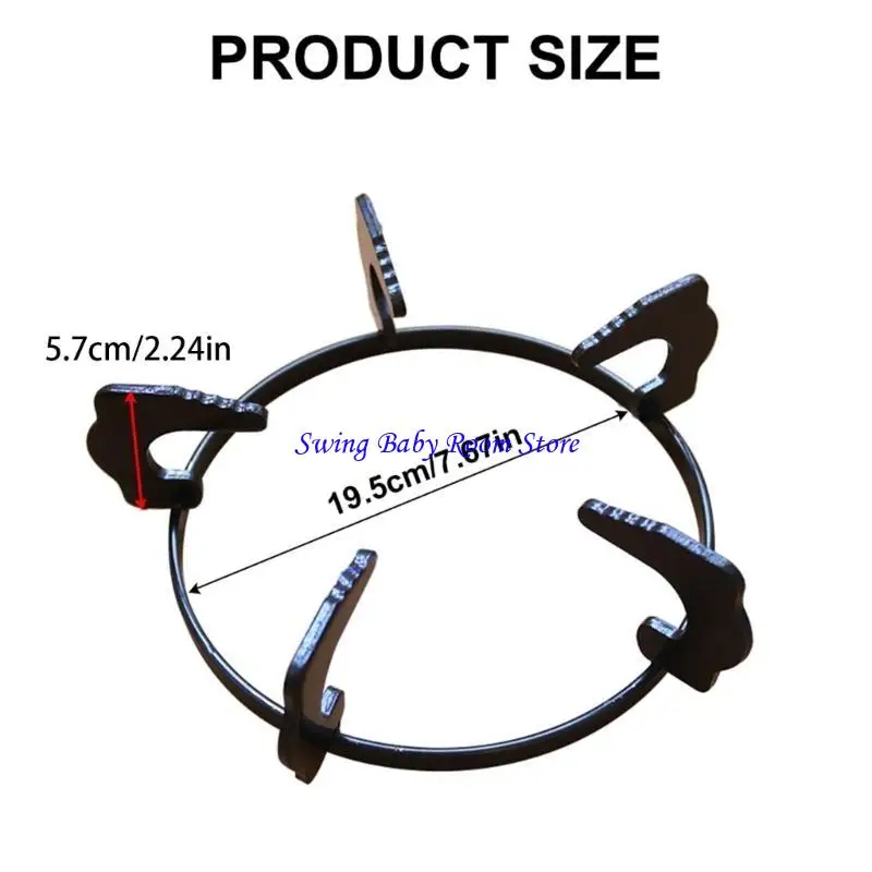 Soporte estufa hierro K1ad 20.2 Rack negro Wok Wok Soporte Soporte utensilios cocina Soporte utensilios