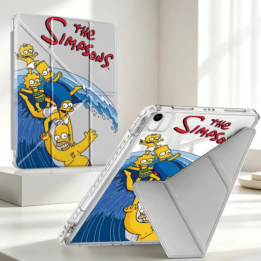 The S-simpsons Tablet Case For iPad 9th 11th 12th Pro 13 2025 2026 Air 8 M2 M3 3 10th Gen Mini 7 6 5 With Pen Slot Cover