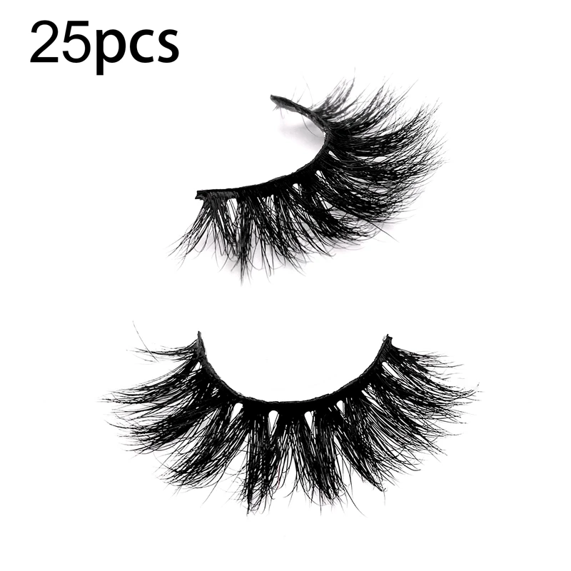 Cils de maquillage réutilisables, doux et fins, naturels et longs, 25 paires