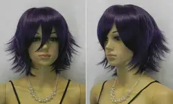 New Fashion Dark Purple Straight Short Cosplay women Wig Full Wig