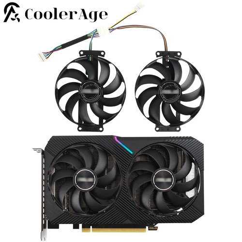 Imagen 1 del producto Nuevo Original para ASUS GeForce RTX 2060 2070 DUAL MINI OC GTX 1660 SUPER 87MM FDC10H12S9-C PLA09215S12H ventilador de refrigeración de tarjeta gráfica