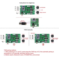 Kompatybilny z Bluetooth 5.0 płyta wzmacniacza 20W/30W TWS AUX obsługa połączenia Port szeregowy do zmiany nazwy moduł Mono Stereo