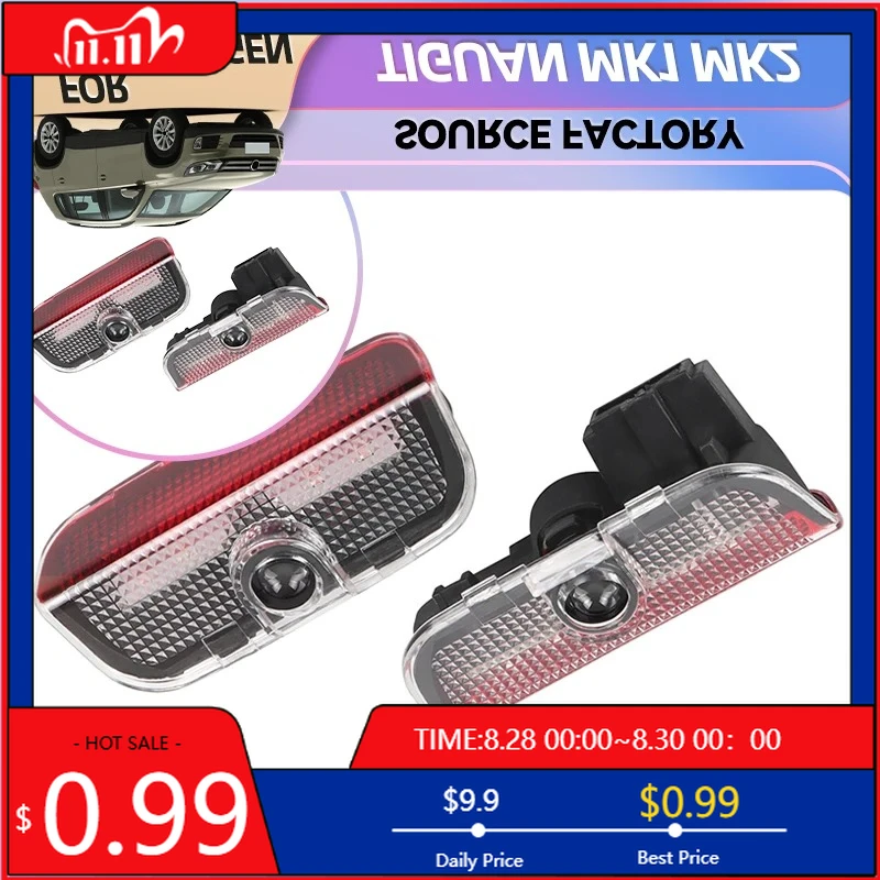 

Новинка 2026 для VW VOLKSWAGEN, капоты для ламп, горячие антенны, светодиодные двери автомобиля, проектор с логотипом призрачного теневого света, аксессуары для VW Tigu