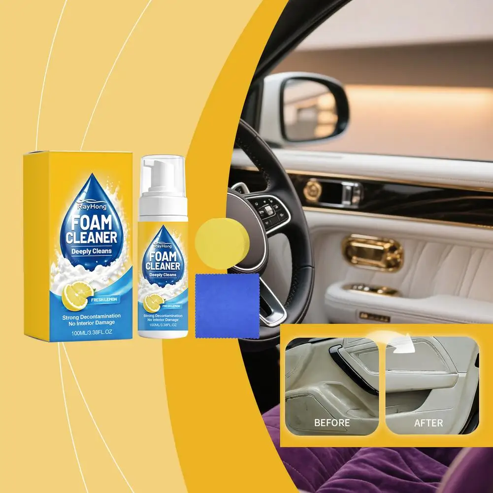 4-in-1 Multi-Enzyme Foam Cleaner All-Purpose Deep Cleaning Spray for Car Interior Kitchen Grease Bathroom Tiles Sofa Upholstery