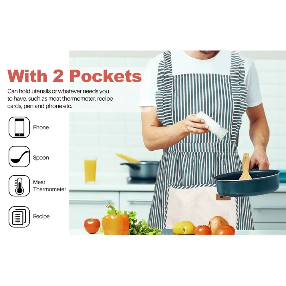 

Новый регулируемый фартук, маслостойкий, с карманами, без рукавов, с функцией вытирания рук, рабочий фартук унисекс
