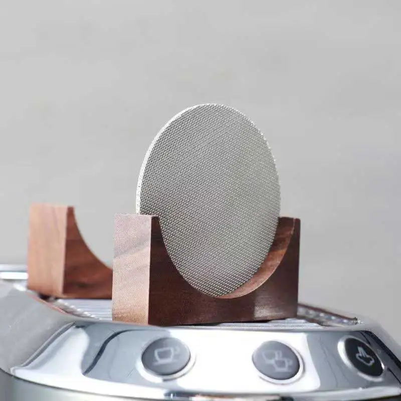 حامل شاشة عفريت قهوة اسبريسو من Leeseph، حامل خشبي من خشب الجوز قابل لإعادة الاستخدام لشاشة عفريت فلتر القهوة الإسبريسو مقاس 51/53/58 مم