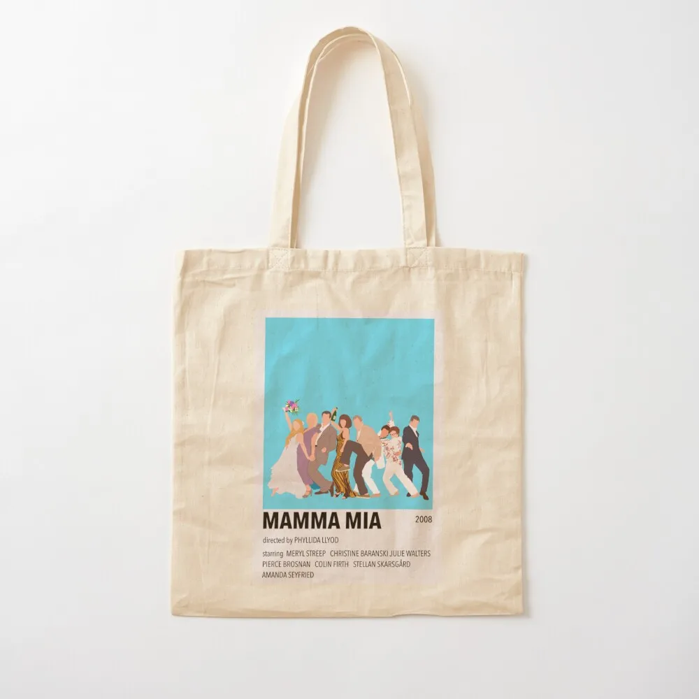 Mamma Mia Minimalist Poster Sticker Tote Bag cloth bag woman Women's bags Handbags foldable reusable bag