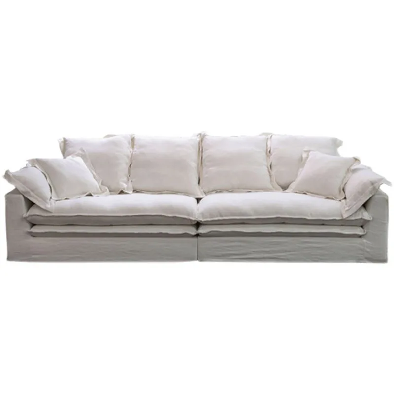 

we-Wabi-sabi Cloth Sofa Linen White Down Can Be Disassembled and Washed Size Apartment Combination Living Room Sofa@
