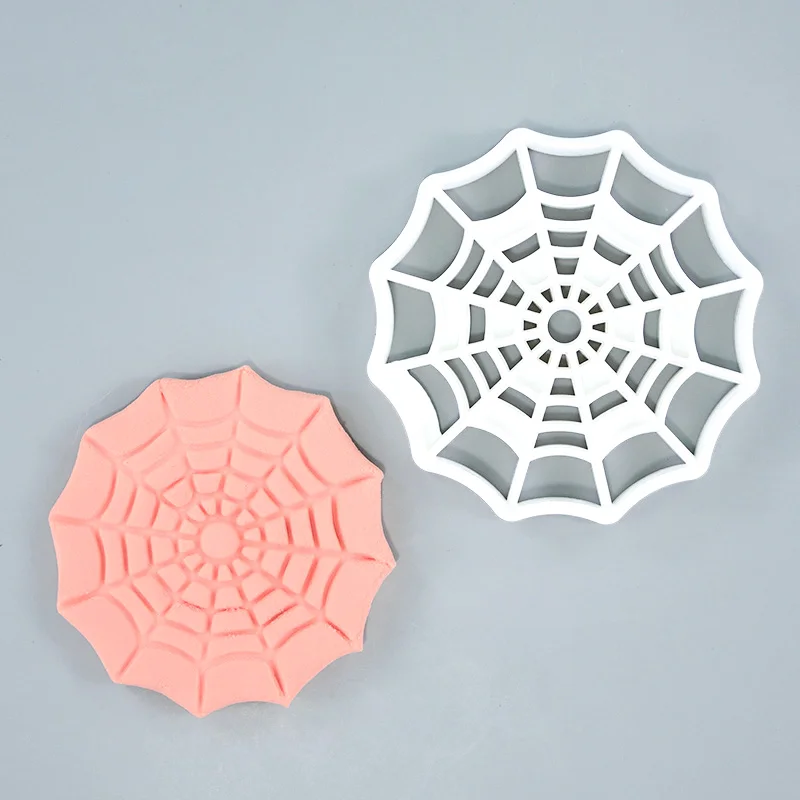 Halloween Spider Web Shape Cookie Cutters Mold Biscuit Stamp Chocolate Mold Fondant Cake Decorating Tools