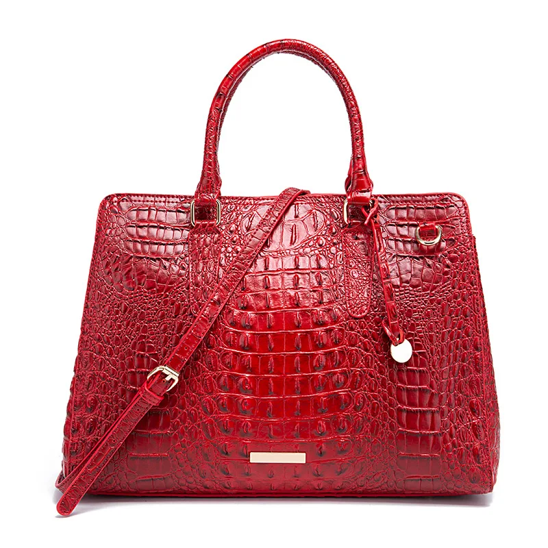 Leather Women Handbag Top Handle Shoulder Cross body Bag Fashion Crocodile pattern Purses and Handbags Messenger Tote Bags