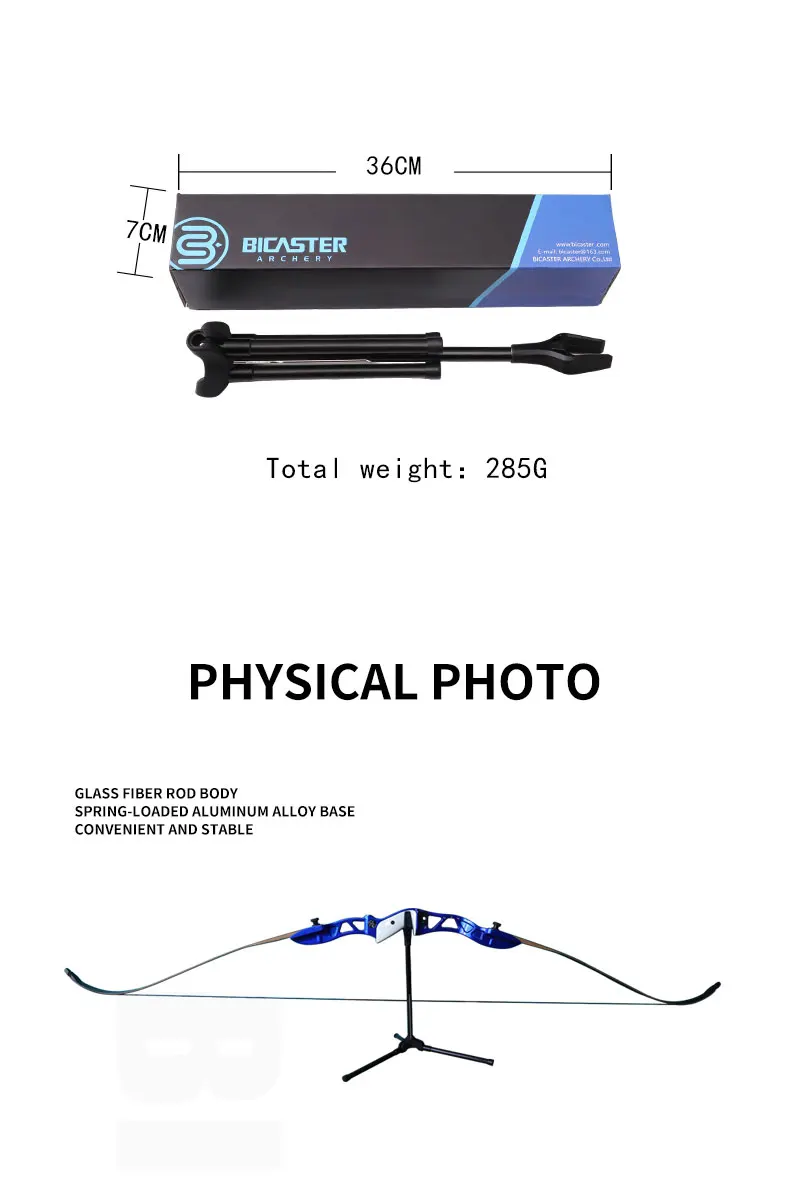 

BICASTER Foldable Bow Stand Holder Support Bracket Kick Aluminum alloy+Fiberglass+Nylon Archery hunting shooting accessory