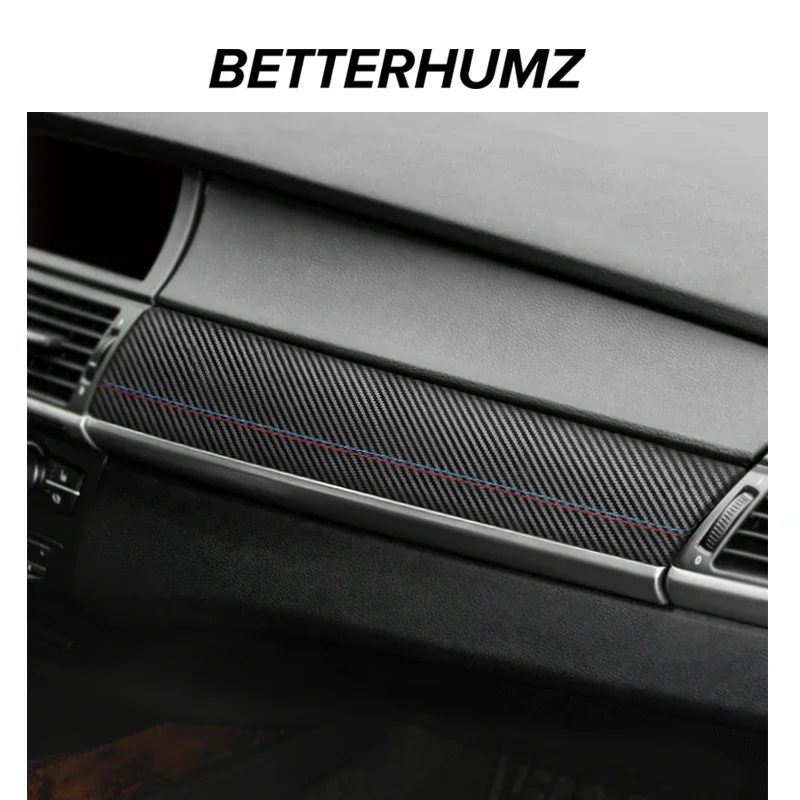 لسيارات BMW E70 X5 E71 X6 مصنوعة من الكانتارا لوحة القيادة الداخلية للسيارة شرائط الكسوة ملصقات أداء الأداة الملحقات