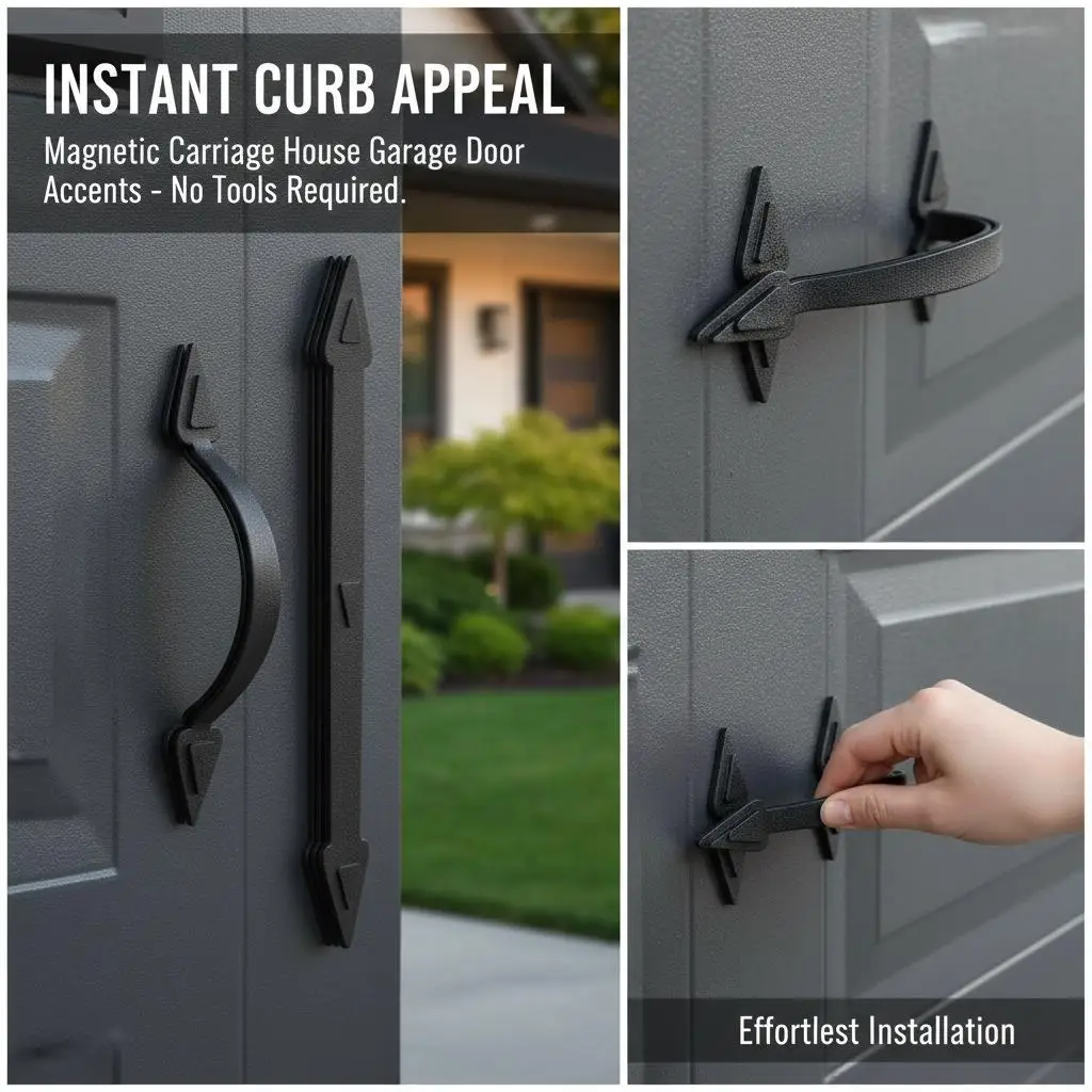 

Магнитные декоративные элементы для гаражных ворот: 4 магнитных крепления, 2 ручки для улучшения внешнего вида, для ворот-амбаров и каретных домов, с прочным магнитным креплением