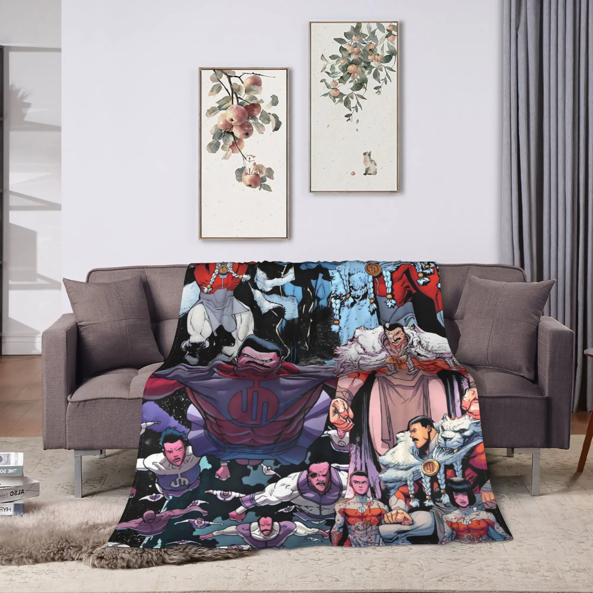 Viltrumite Army Invincible Blanket Quality Warm  Throw Blanket Winter Airplane Travel Home Decor Street Trend Bedspread