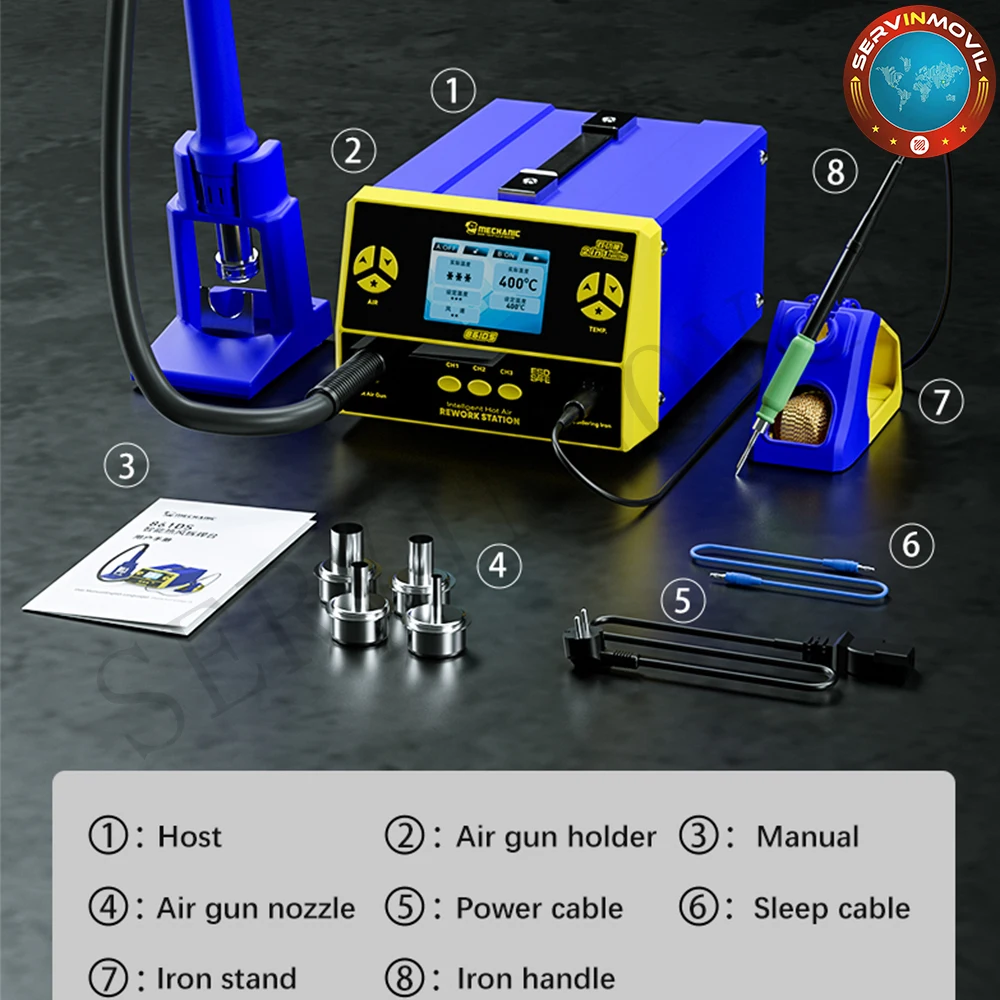 MECHANIC 861DS 2 in 1 Dual Function Welding Station Induction Dormant Wind Gun Electric Soldering Iron Rework Repair Station