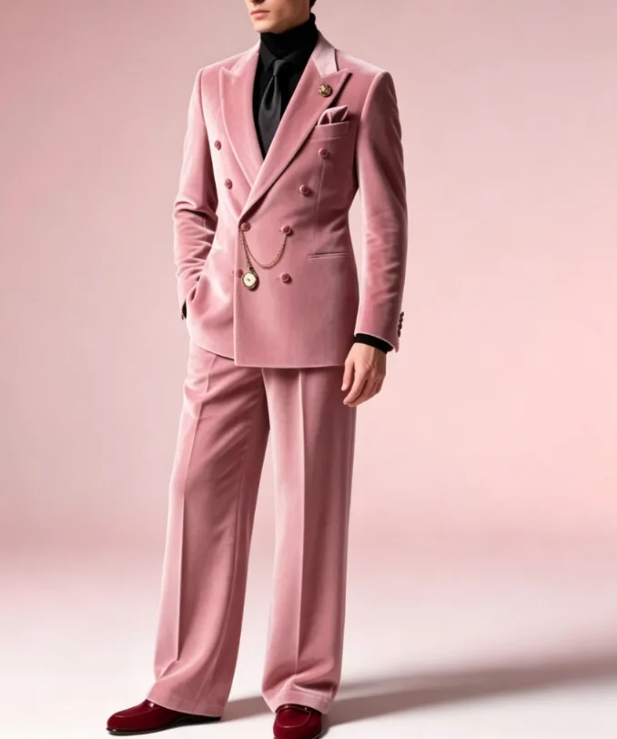2026 New Fashion Velvet Suit Set Birthday Banquet High Quality Outfits For Men Wedding Prom Custom Elegant Blazer Pants 2 Pieces