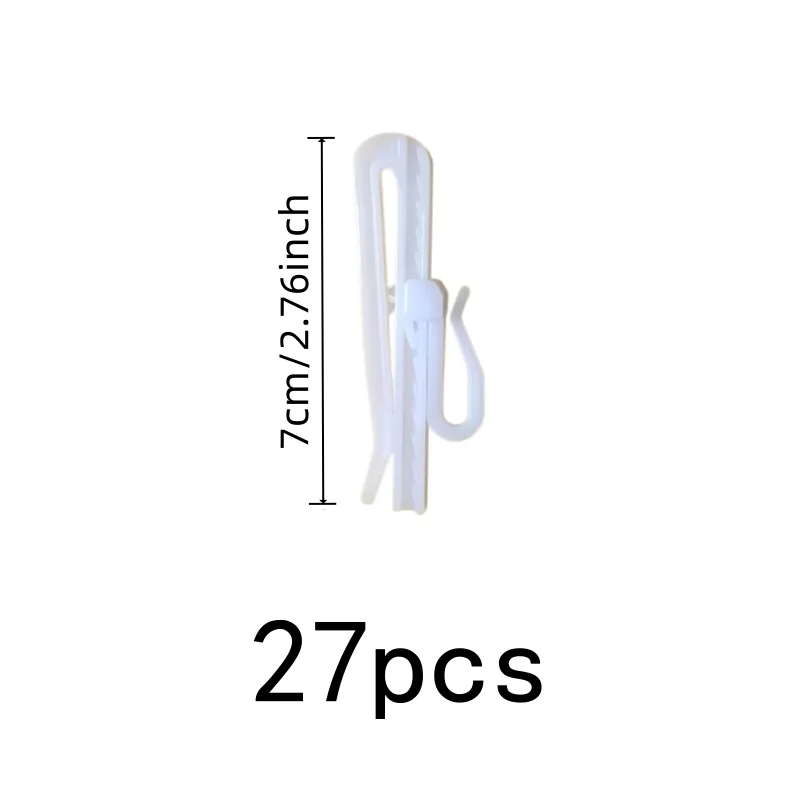 27 pcs Easy Install Simple Setup 7cm Raise Lower Curtain Clips, great for Blinds Installation, Strong Load Support