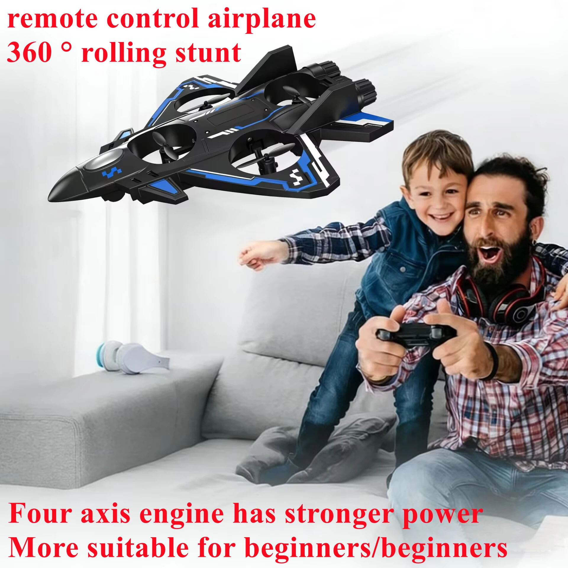 360° Stunt RC Aircraft Foam Stunt Glider Electric Fighter Remote Control Airplane Fall Plane Toys for Kids Remote Control 2.4G