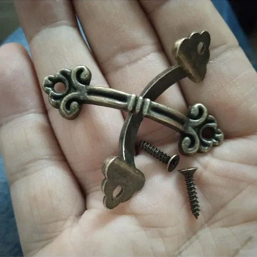 미니 앤티크 청동 캐비닛 당김 서랍 문짝 손잡이, 보석 상자 손잡이, 찬장 나무 빈티지 손잡이 하드웨어, 10 개