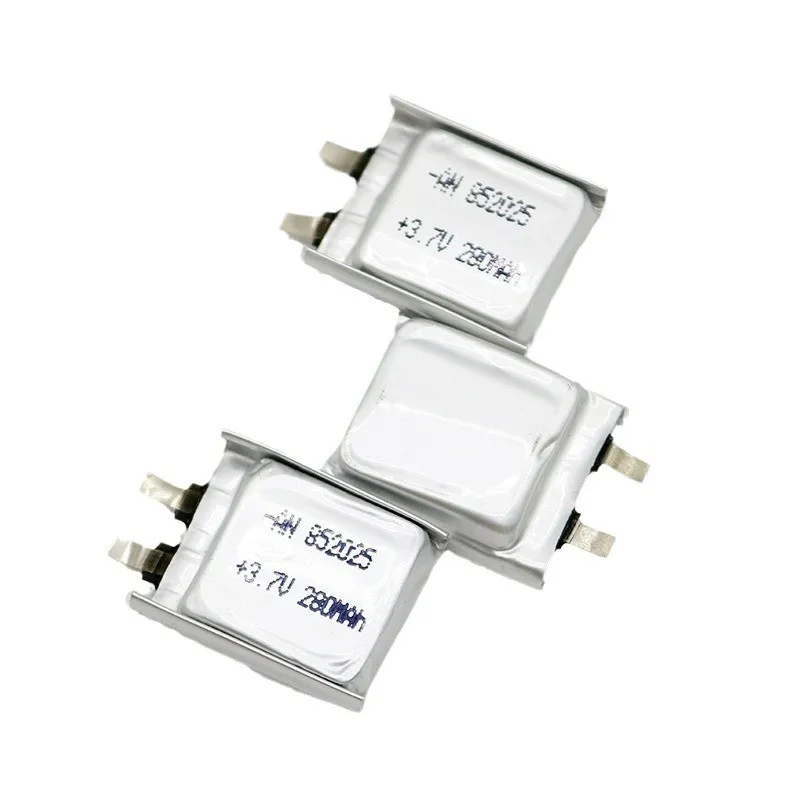 Manufacturer supplies high rate 852025 polymer lithium battery with 3.7V brand new A-grade and sufficient capacity of 280mAh bat