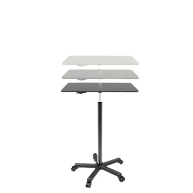 Height Adjustable Computer Desk with Rolling Wheels, Small Size, and Stand-up Workstation Design for Home Office