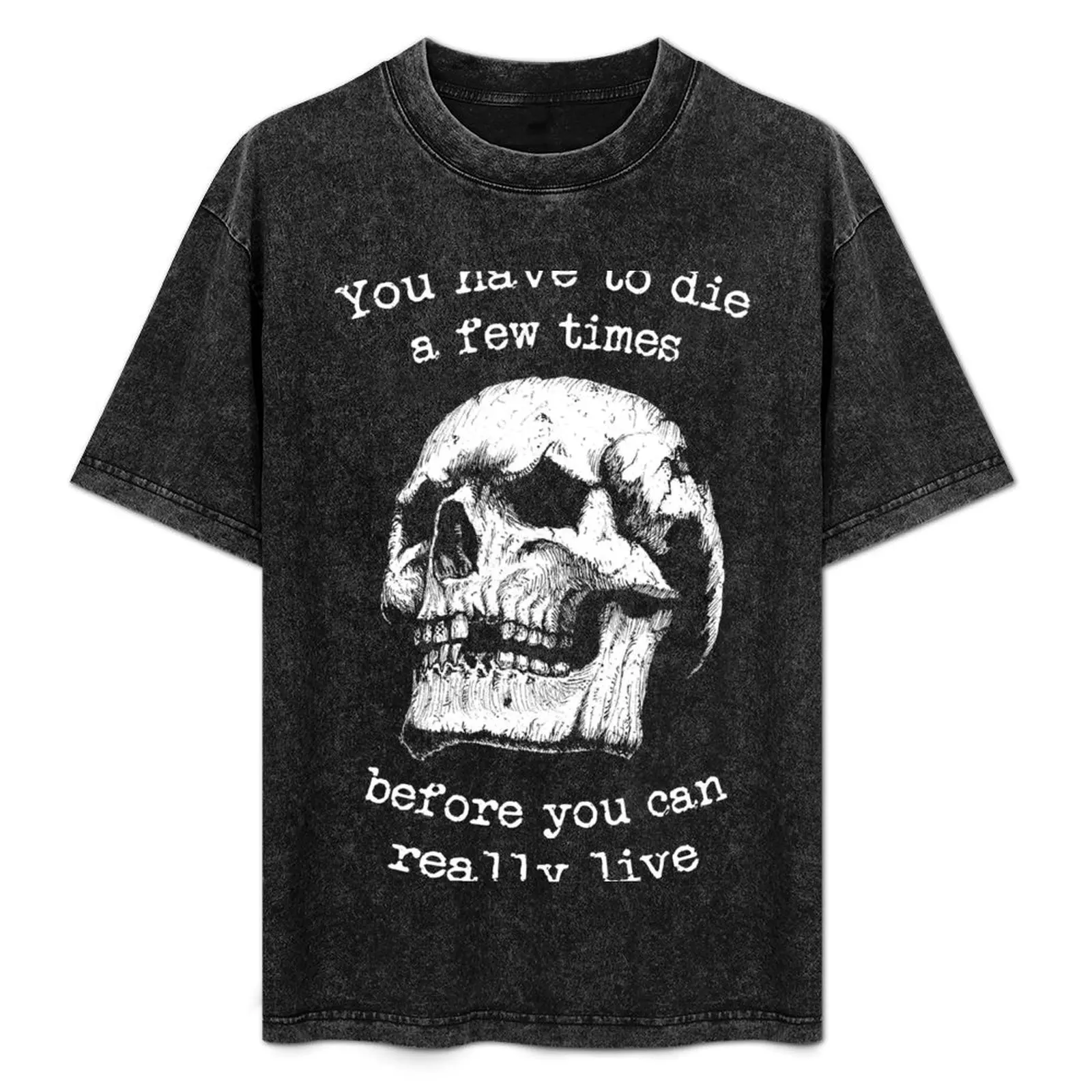 

Bukowski quote skull T-Shirt Basic Solid Tee for Daily Use