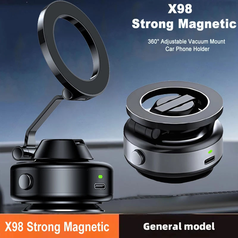 X98 Auto-Handyhalterung mit starkem Magnet, universeller Desktop-Vakuum-Saugnapf, faltbare Magnethalterung für iPhone 17 16 Samsung