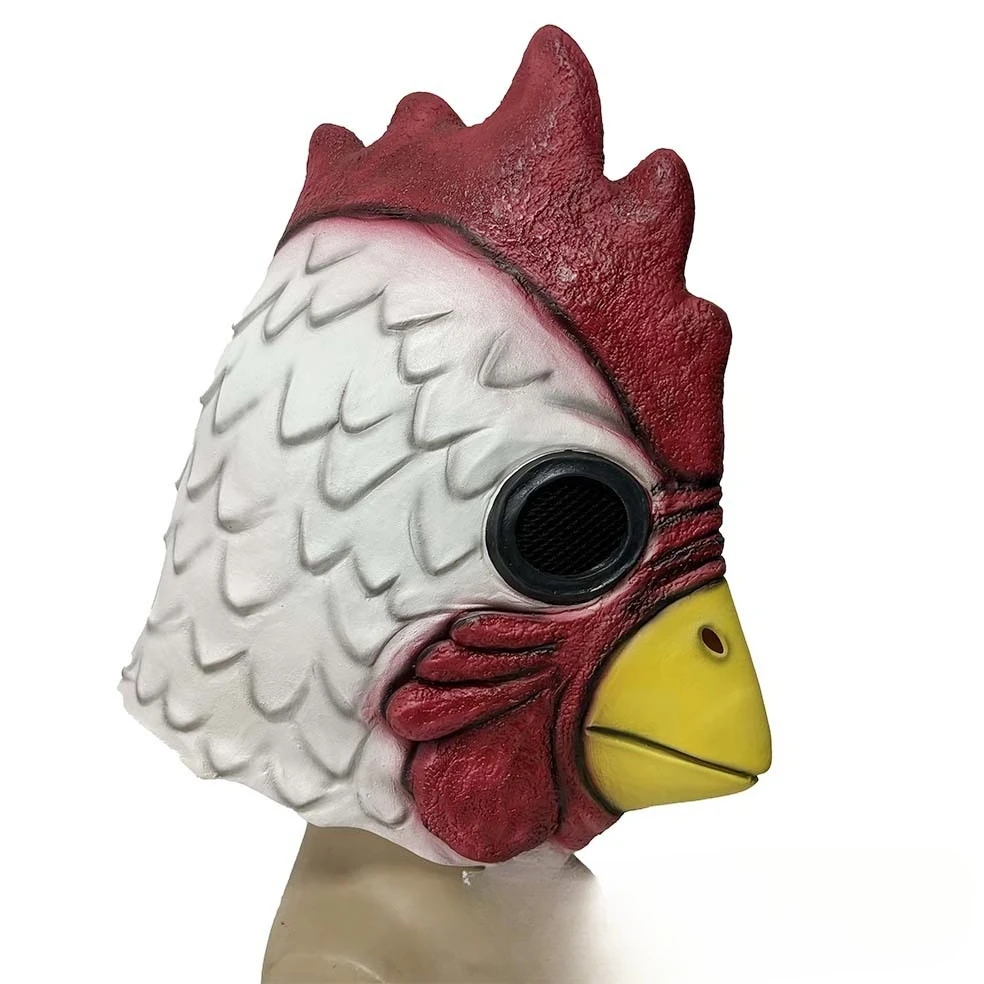 Biochemisch Kip Hoofdmasker Halloween Biochemische Cosplay Rolmasker Party Prestatie Prop Biochemische Witte Haan Headcover