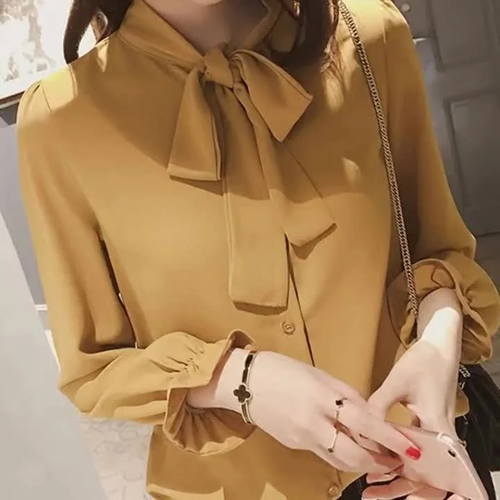 

Long Sleeve Shirts Womens Satin Button Down Tops Lantern Sleeves Pleated Hem Polka Dot Preppy Feminine Retro French Style
