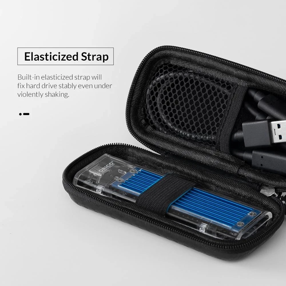 ORICO M.2 NVMe Hard Disk Case EVA Portable HDD Storage Protection Bag for External M.2 Hard Drive/Earphone/Data Line HDD Case