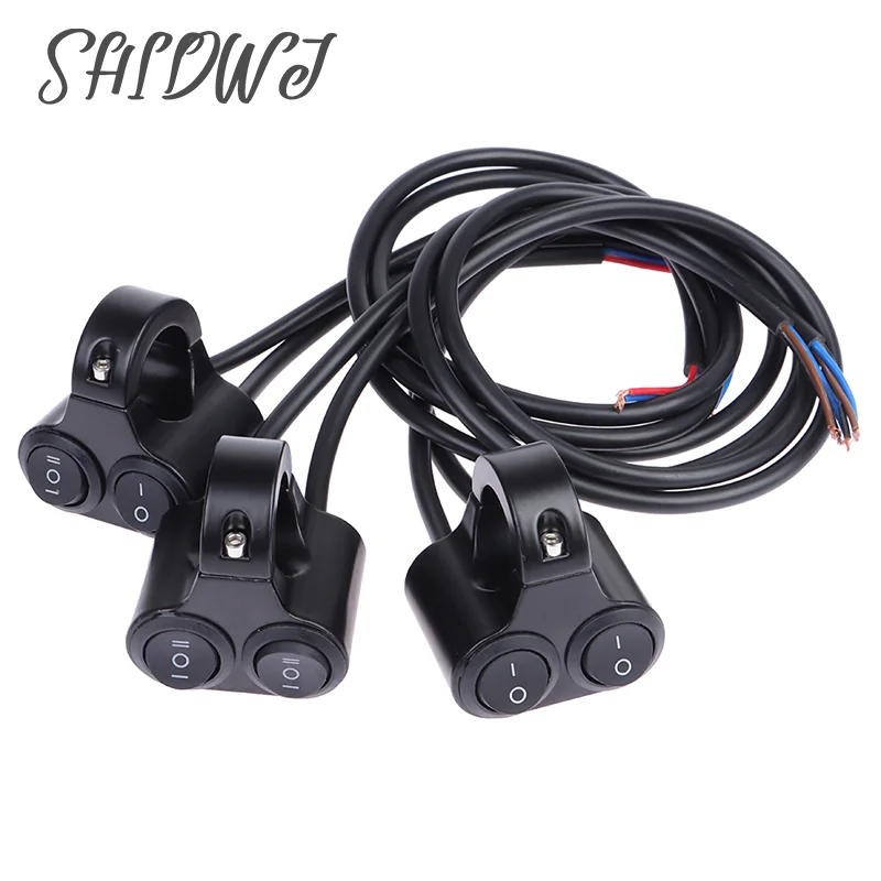 

Aluminum Alloy 12V Motorcycle Handlebar Control Switch Dual Button Control Headlight Flasher Speaker Switch 2 Choice