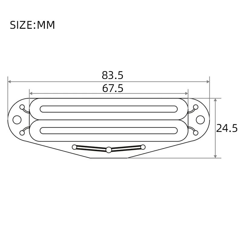 Alnico 5 Double Rails Humbucker Pickup Single Coil Sized For ST/SQ Guitar Parts Output 13-14K