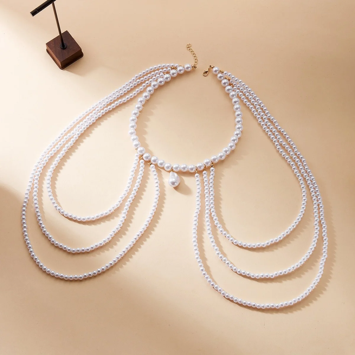 Baroque Irregular Imitation Pearl Beads Necklace For Women Men Minimalist Multilayer Pearl Chain Choker Versatile Body Jewelry
