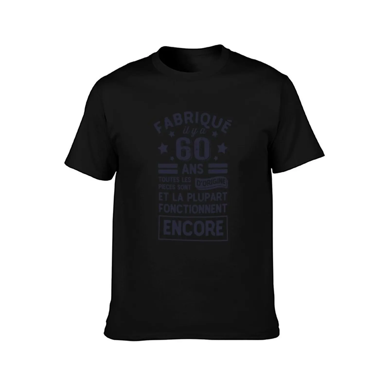 Fabriqué il y a 60 ans Cadeau Anniversaire Humour Grand-père T-Shirt, Summer Casual Cotton Tee, Oversized Streetwear Tops