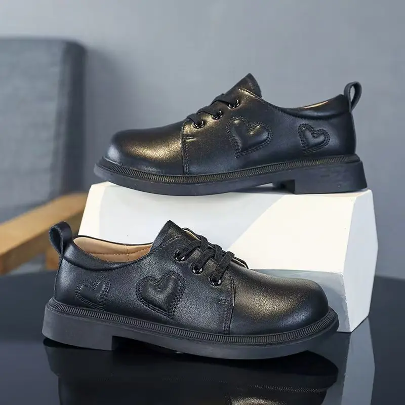 Spring Autumn New Girls Lace Up Casual Shoes Soft sole Non Slip Round Toe Low Top Waterproof Princess Shoes Commuter Shoes