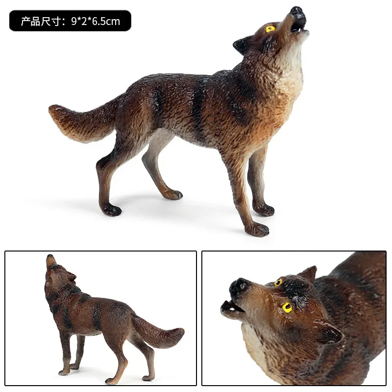 Figure d'azione animali della foresta selvaggia Gruppo lupo Figurine modello statico Simulazione Piccoli lupi Bambola da collezione Giocattoli per bambini Regalo