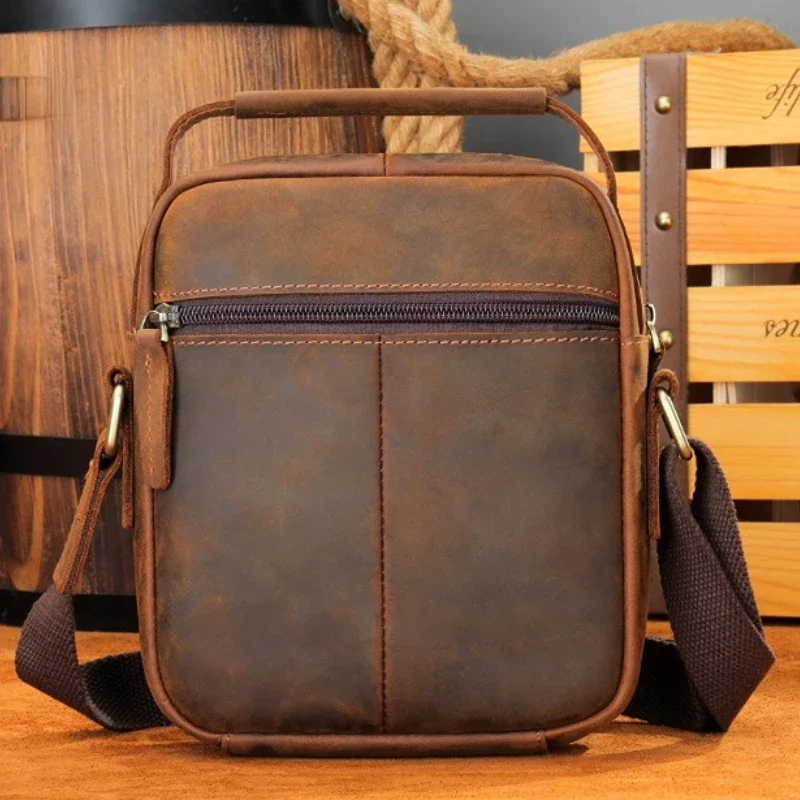 Imagem -04 - Bolsa Crossbody de Couro para Homens Bolsas de Ombro Mensageiro Bolsa de Luxo de Alta Qualidade Nova 100 Couro 2023