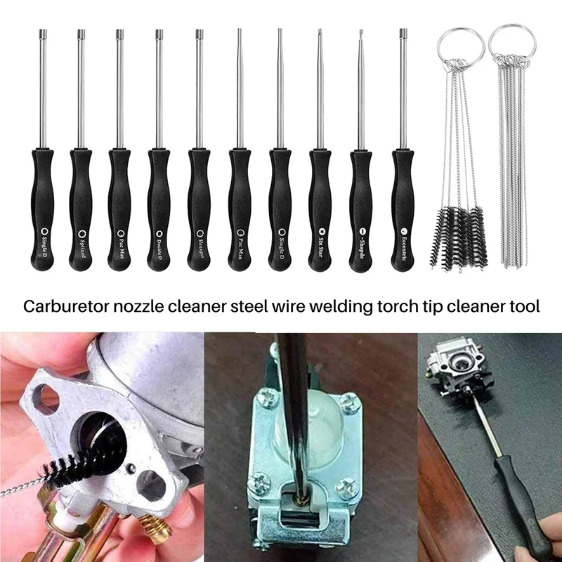 Carburetor Adjustment Tool Screwdriver Kit Cleaner Engine Ignition Tester For Common 2 Cycle Carburator Engine String /Trimmer/W