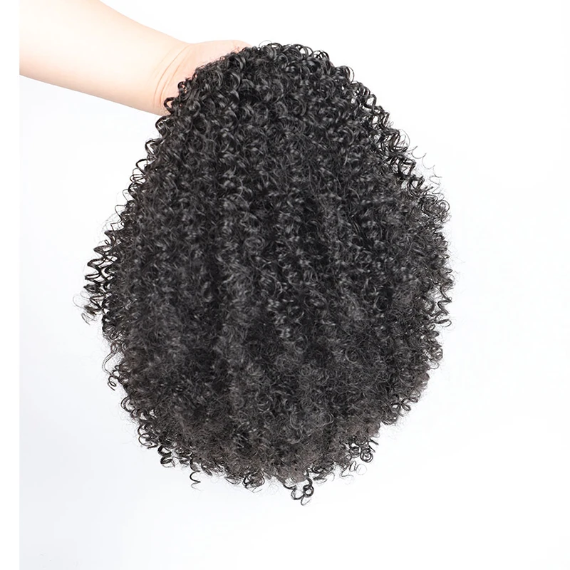 Coda di cavallo riccia Afro crespo lunga sintetica colore naturale estensione dei capelli coda di cavallo con coulisse sintetica per le donne aspetto naturale